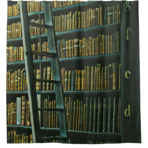 Vintage reading artwork gift shower curtain