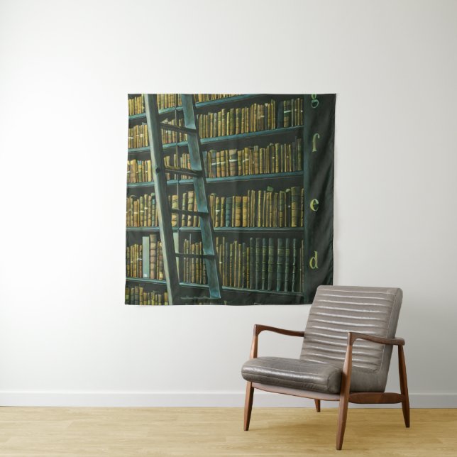 Vintage reading artwork gift tapestry (In Situ)