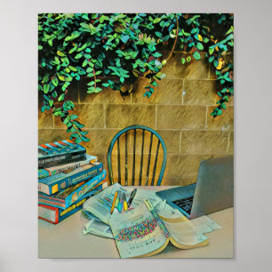 Vintage reading artwork poster