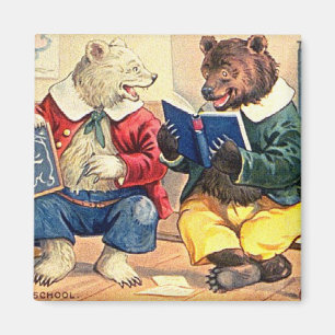 Vintage Reading Bear Magnet