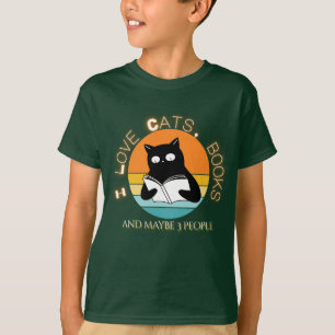 Vintage Reading Cat with Funny Quote T-Shirt