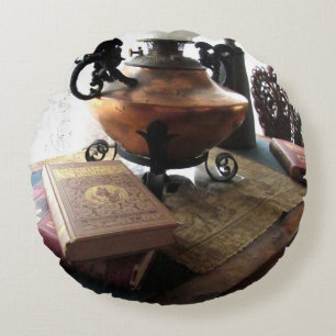 Vintage Reading Room Throw Pillow
