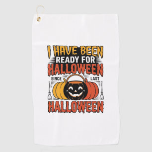 Vintage Ready For Halloween Candy Bucket Shirt Des Golf Towel