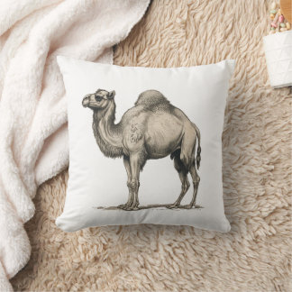 Vintage Realistic Camel Illustration-Desert Camel Cushion