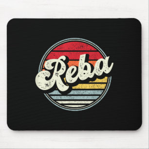 Vintage Reba Name Retro Style 70s 80s First For Me Mouse Pad