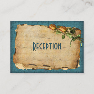 Vintage Reception Enclosure Card - Teal