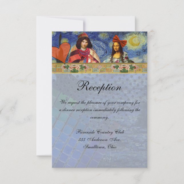 Vintage Reception Inviation Rustic Fun Art Invitation (Front)