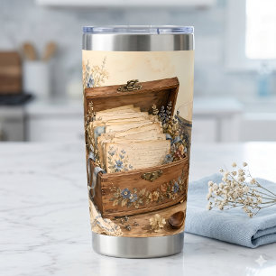 Vintage Recipe Box Cottage Kitchen Insulated Tumbler