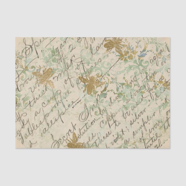 Vintage Recipe Honeybee Tissue Paper (Front)