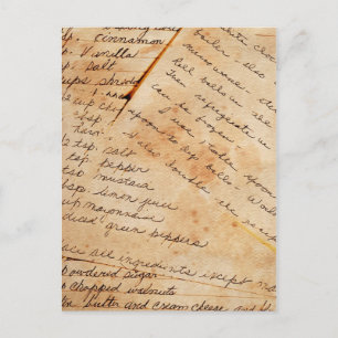vintage recipes postcard