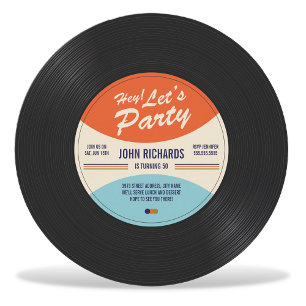 Vintage Record Birthday Invite