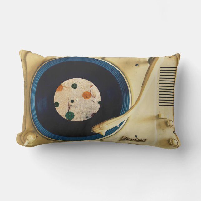 Vintage Record player Lumbar Cushion (Front)
