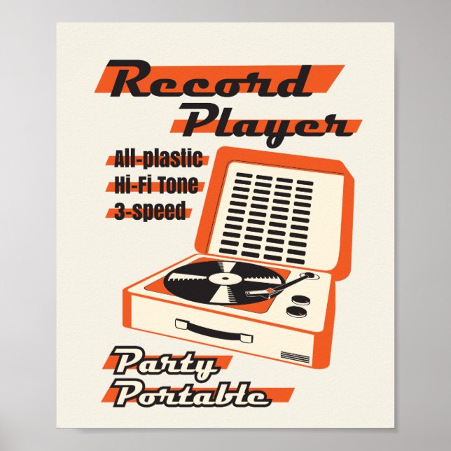 vintage record player poster (Front)