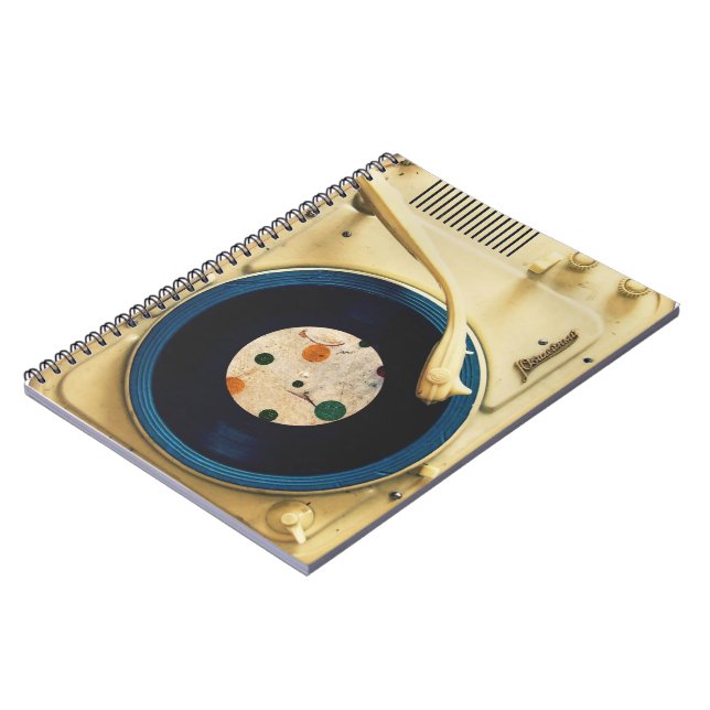 Vintage Record player Spiral Notebook (Left Side)