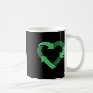 Vintage Recycle Logo Heart Shaped Earth Day Nature Coffee Mug