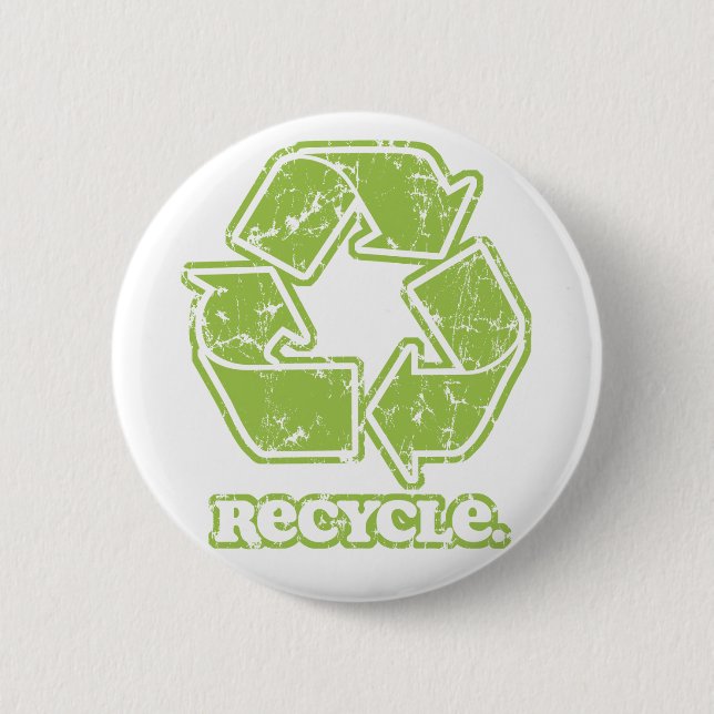 Vintage Recycle Sign Round Button (Front)