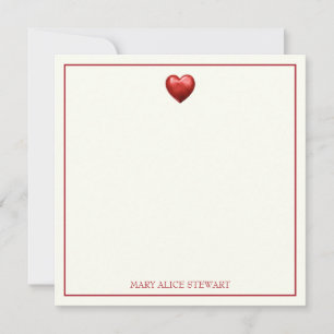 Vintage Red and Cream Gingham With Heart Card