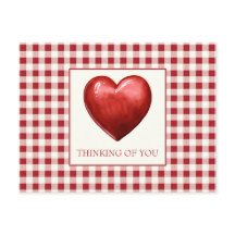 Vintage Red and Cream Gingham With Heart