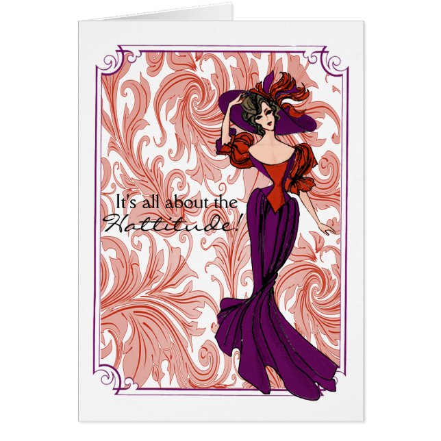 Vintage Red and Purple Lady Illustration (Front)