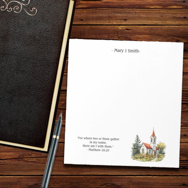 Vintage Red and White Church  Notepad (Creator Uploaded)