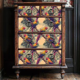 Vintage Red and Yellow Jungle Parrot Tissue Paper