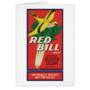 Vintage Red Bill Celery Label