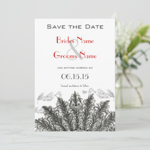 Vintage Red Birds Wedding Save the Date