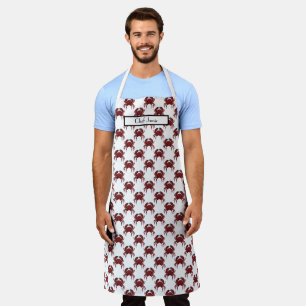Vintage Red Black Crab #1 Drawing Apron
