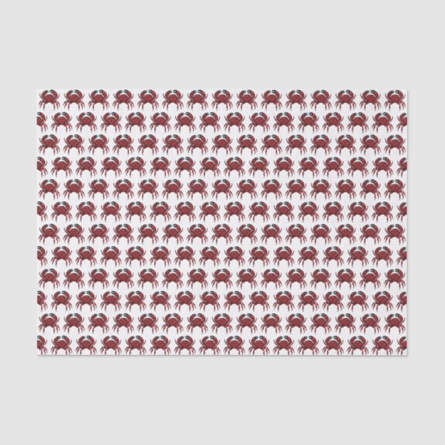 Vintage Red Black Crab #1 Drawing Tissue Paper (Front)