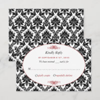 Vintage Red, Black & White Damask Wedding