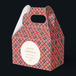 Vintage Red Blue Geometric Custom Merry Christmas Favour Box<br><div class="desc">Vintage Red Blue Geometric Custom Merry Christmas Favour Box</div>