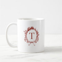 Vintage Red Botanical Monogram