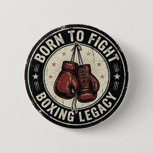 Vintage Red Boxing Gloves Legacy Emblem 6 Cm Round Badge