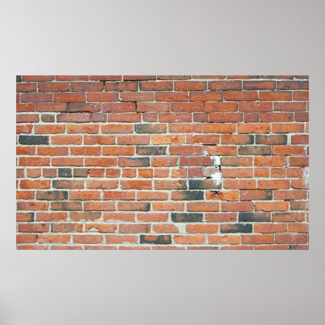 Vintage Red Brick Wall Texture Poster (Front)
