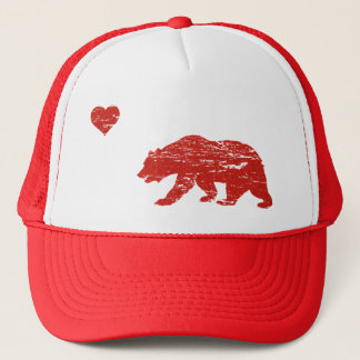 Vintage Red California Love Trucker Hat
