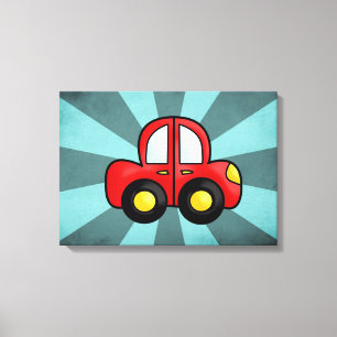Vintage red car canvas print