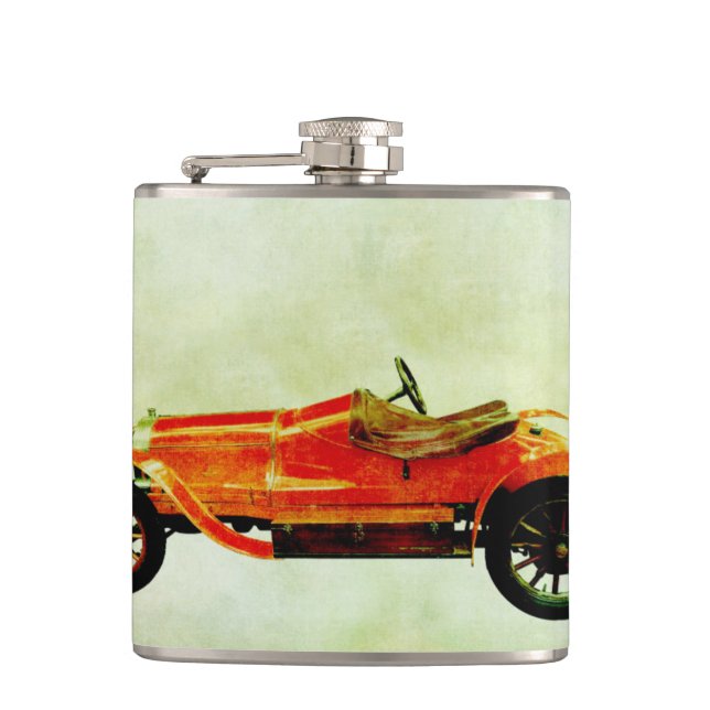Vintage Red Car Flask (Front)