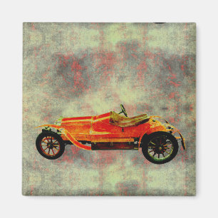 Vintage Red Car Magnet