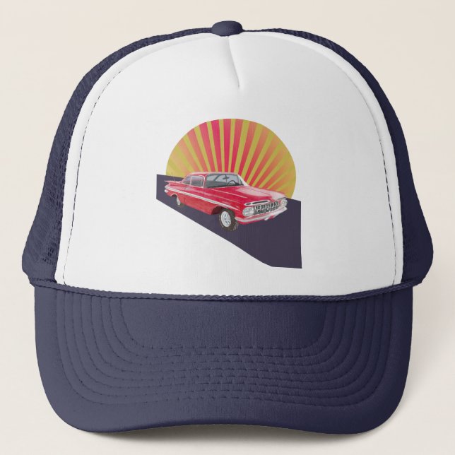 Vintage red car trucker hat (Front)