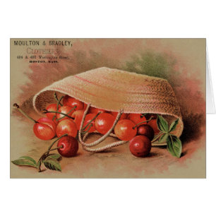 Vintage Red Cherries in a Basket