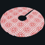 Vintage Red Christmas Geometric Quilt Pattern Brushed Polyester Tree Skirt<br><div class="desc">Festive decoration for your Christmas tree,  this stylish towel set features a classic barn quilt pattern with geometric shapes in vibrant red and white.</div>