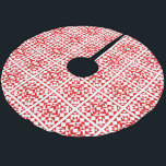 Vintage Red Christmas Geometric Quilt Pattern Brushed Polyester Tree Skirt<br><div class="desc">Festive decoration for your Christmas tree,  this stylish towel set features a classic barn quilt pattern with geometric shapes in vibrant red and white.</div>