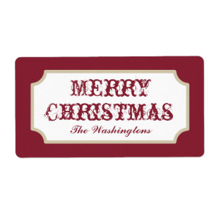 Vintage Red Christmas Labels