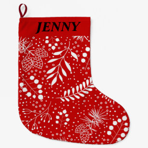 VINTAGE RED CHRISTMAS large christmas stocking