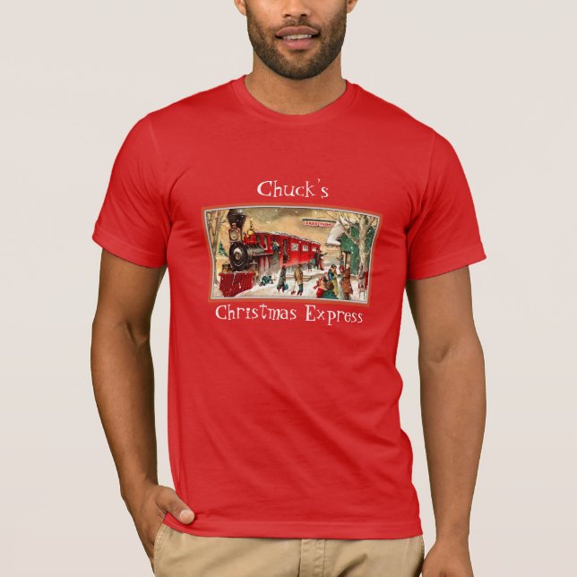 Vintage Red Christmas Train T-Shirt (Front)