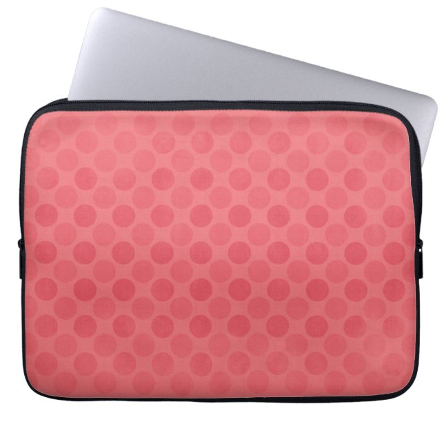 Vintage red circles pattern laptop sleeve (Front)