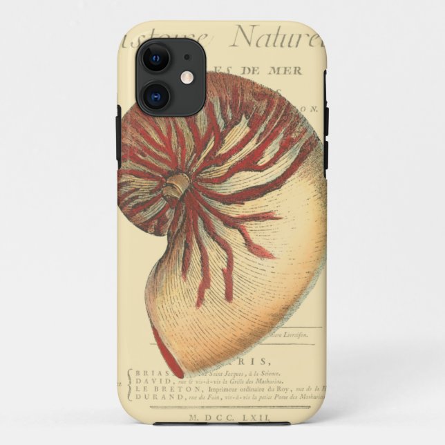 Vintage Red Conch Shell Case-Mate iPhone Case (Back)
