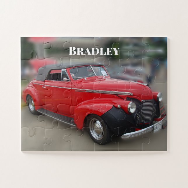 Vintage Red Covertible Jigsaw Puzzle (Horizontal)