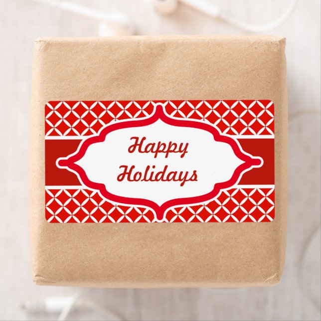 Vintage Red Customized Holiday Labels (Insitu)