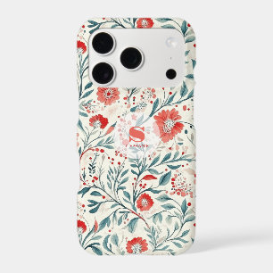Vintage Red Daisy Floral Pattern - Botanical